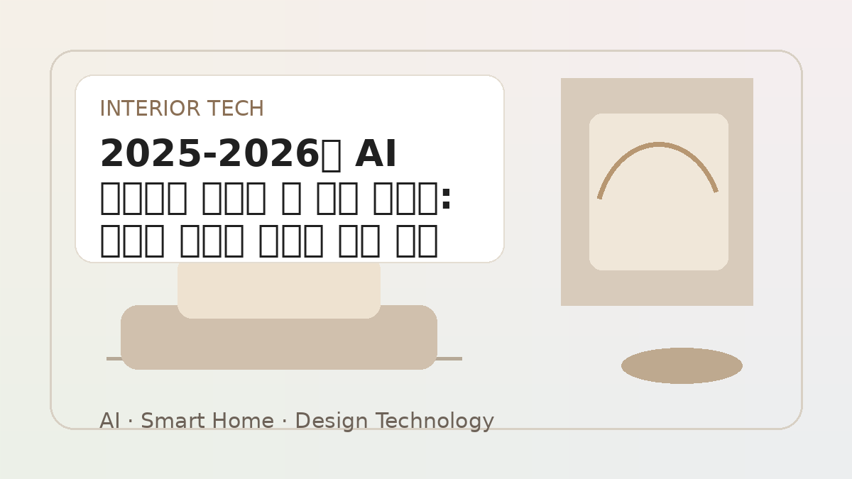 2025-2026년 AI 인테리어 디자인 툴 완벽 가이드: 당신의 공간을 바꿔줄 최신 기술